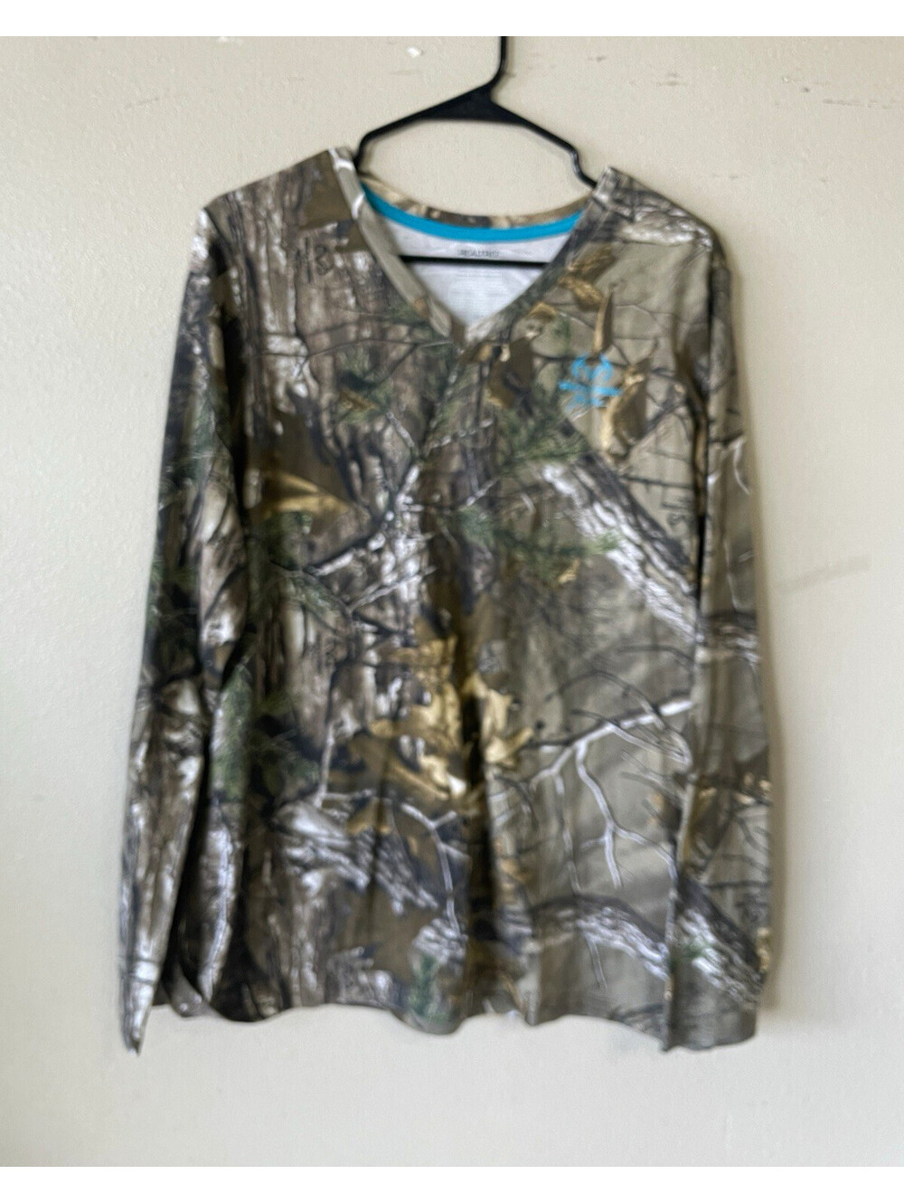 Realtree women XL Regular Long Sleeve Camouflage T-Shirt Cotton Blend